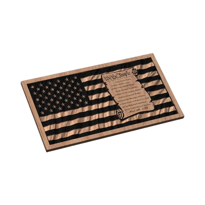 Constitution Scroll Wavy Flag STL file for 3D printing and CNC routing, LightBurn and Vectric ready