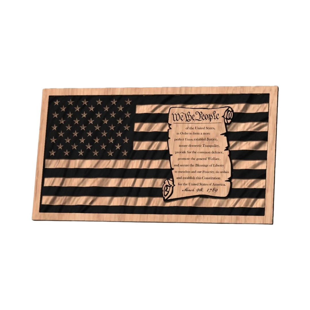 Constitution Scroll Wavy Flag design preview, historical americana