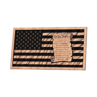 Constitution Scroll Wavy Flag design preview, historical americana