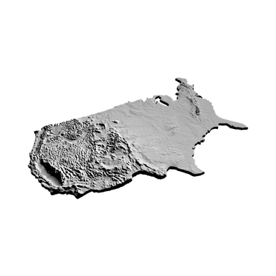 Continental U.S. Terrain Map design preview, countries & world