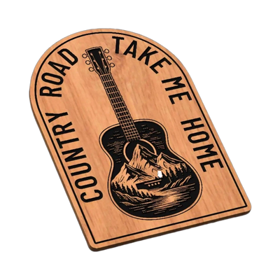 Country Road Guitar SVG file for laser cutting and CNC routing, LightBurn and Vectric ready
