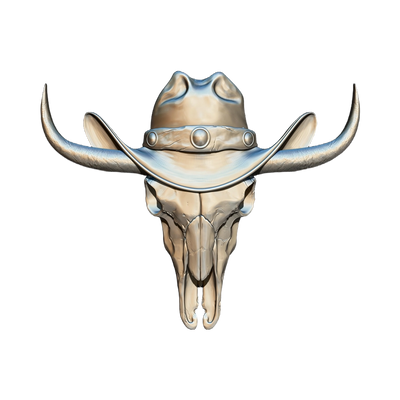 Cowboy Bull Skull STL file for digital crafting, LightBurn and Vectric ready