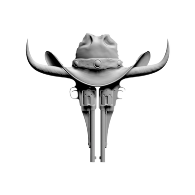 Cowboy Hat & Revolvers STL file for 3D printing and CNC routing, LightBurn and Vectric ready