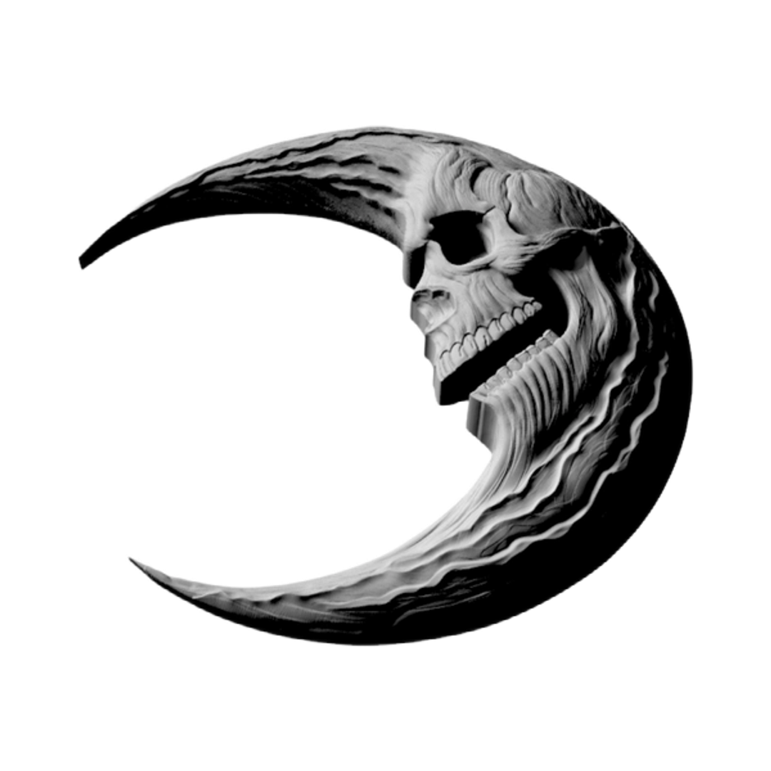 Crescent Moon Skull design preview, skulls & skeletons
