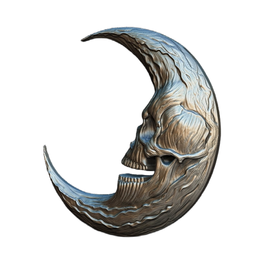 Crescent of Death Skull design preview, skulls & skeletons