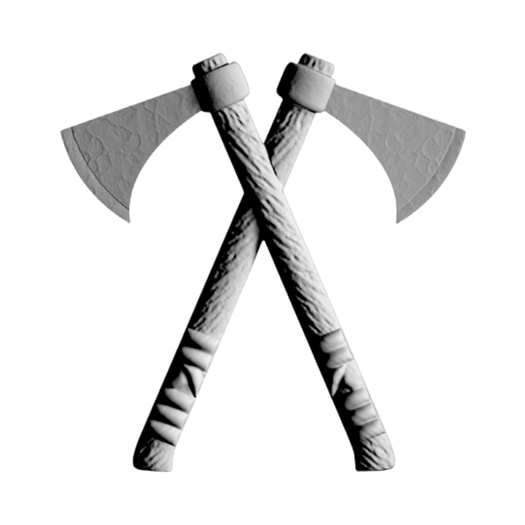 Crossing Axes STL file for 3D printing and CNC routing, LightBurn and Vectric ready