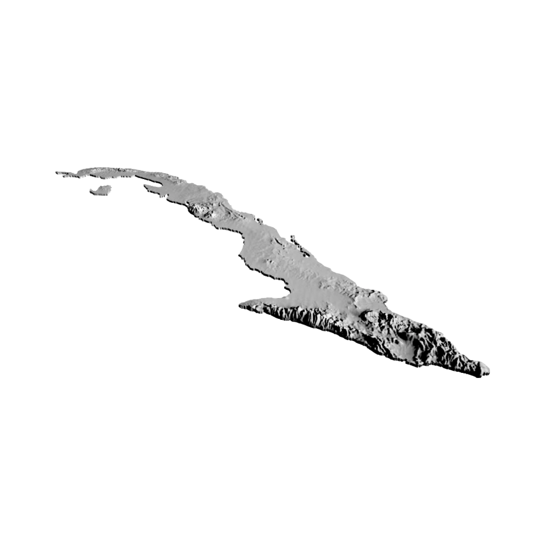 Cuba Terrain Map detail view, ready for 3D printing and CNC routing