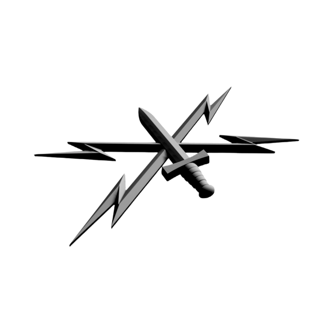 Cyber Branch Insignia Military Badge detail view, ready for 3D printing and CNC routing
