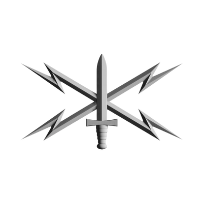 Cyber Branch Insignia Military Badge STL file for 3D printing and CNC routing, LightBurn and Vectric ready