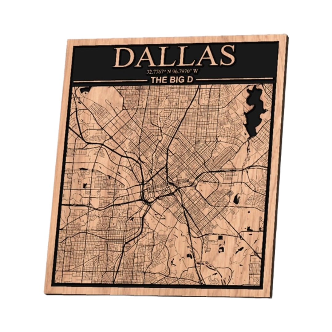 Dallas, Texas City Map design preview, us states