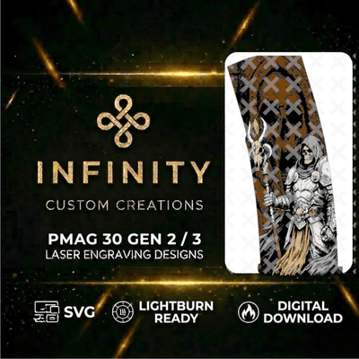 Dark Overlord MAG Fiber Laser Engraving Design SVG file for digital crafting, LightBurn and Vectric ready