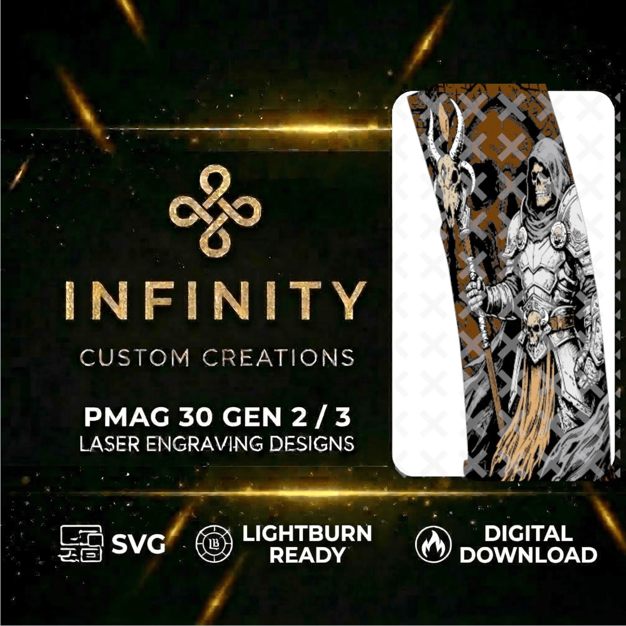 Dark Overlord MAG Fiber Laser Engraving Design design preview, pmag designs