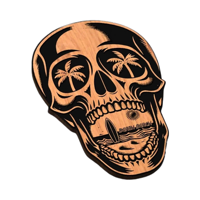 Death Beach Skull SVG file for laser cutting and CNC routing, LightBurn and Vectric ready