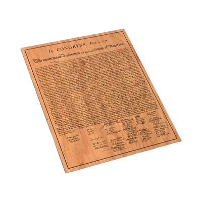 Declaration of Independence SVG file for laser cutting and CNC routing, LightBurn and Vectric ready