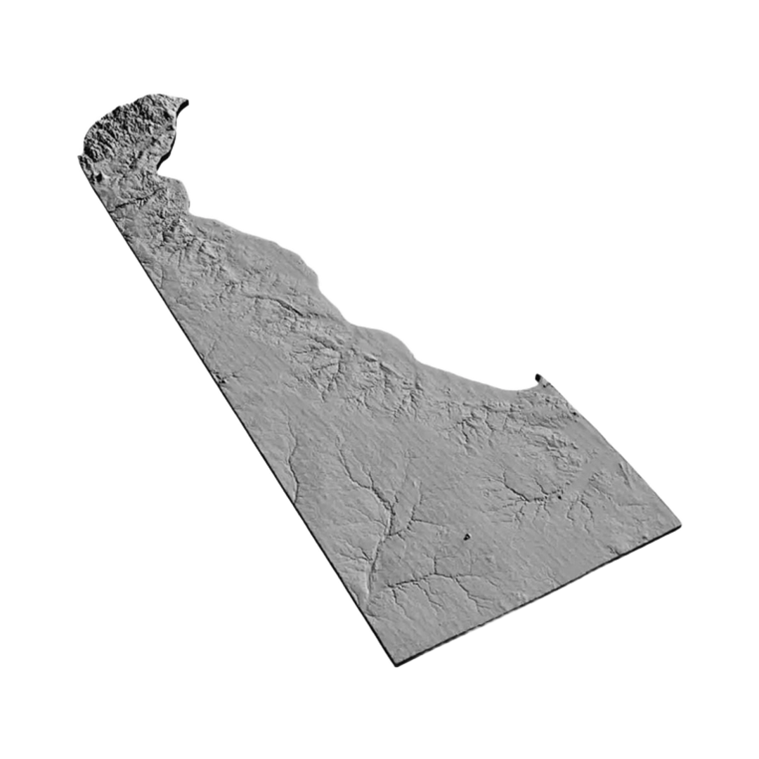 Delaware Terrain Map design preview, us states