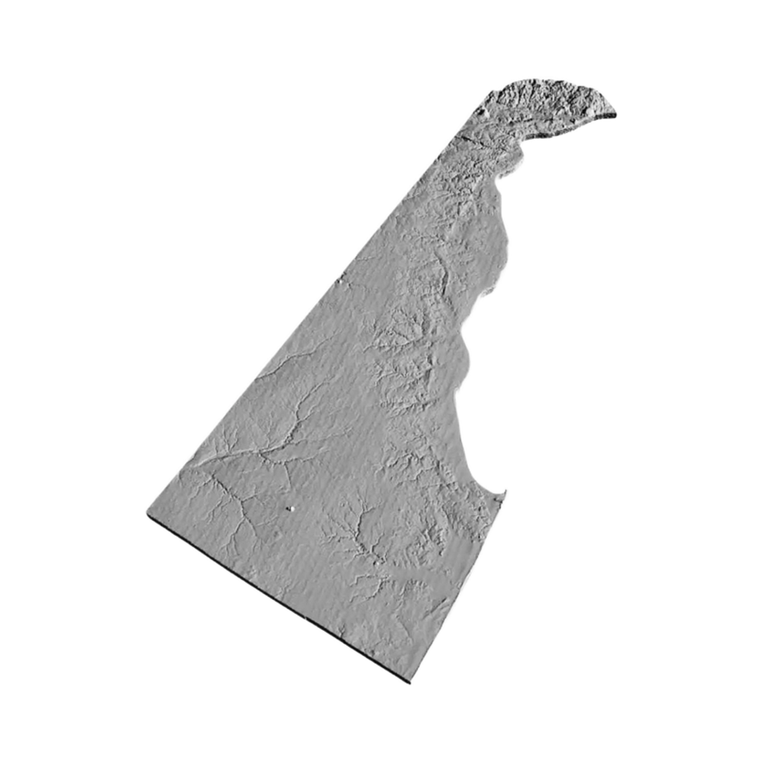 Delaware Terrain Map detail view, ready for 3D printing and CNC routing