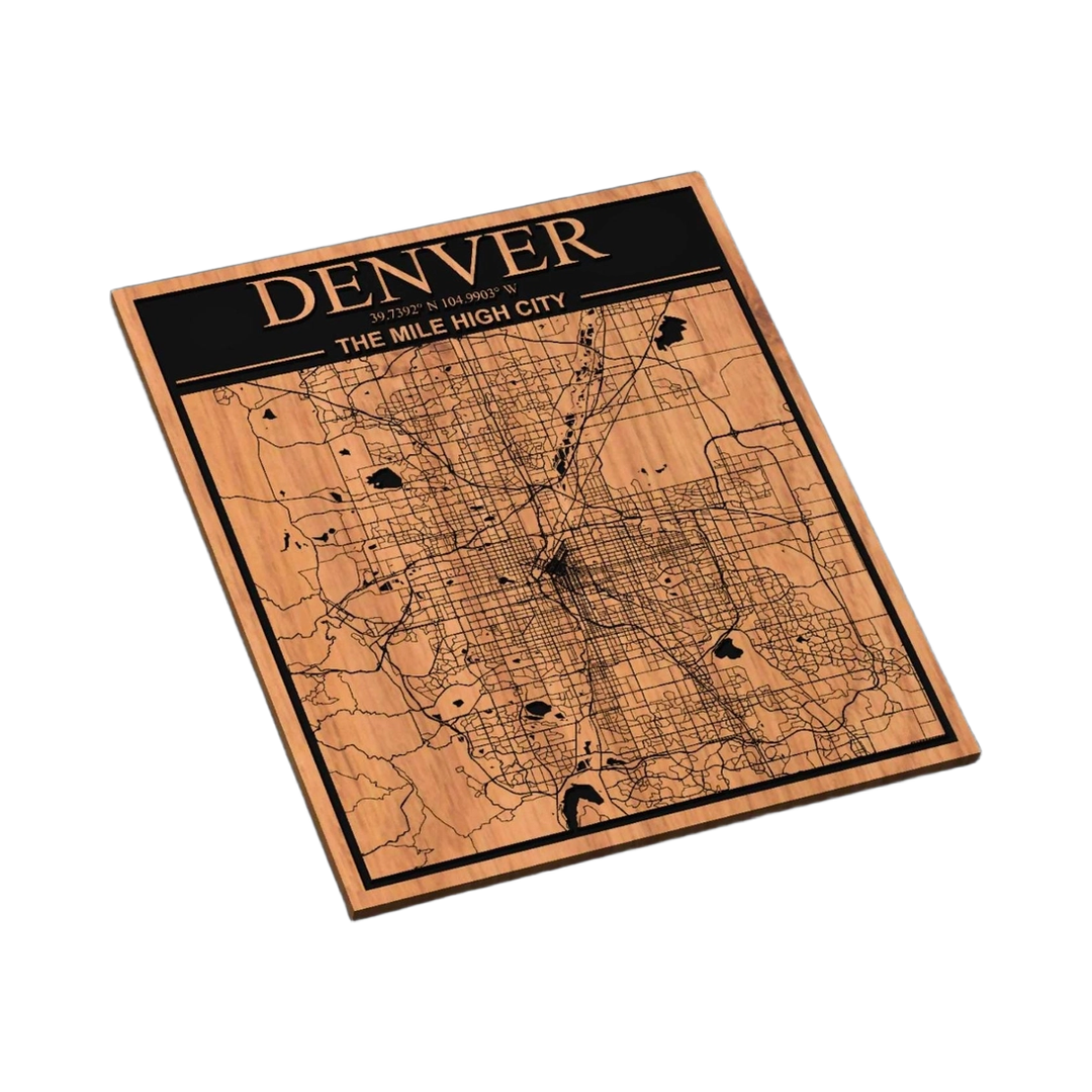 Denver, Colorado City Map SVG file for laser cutting and CNC routing, LightBurn and Vectric ready