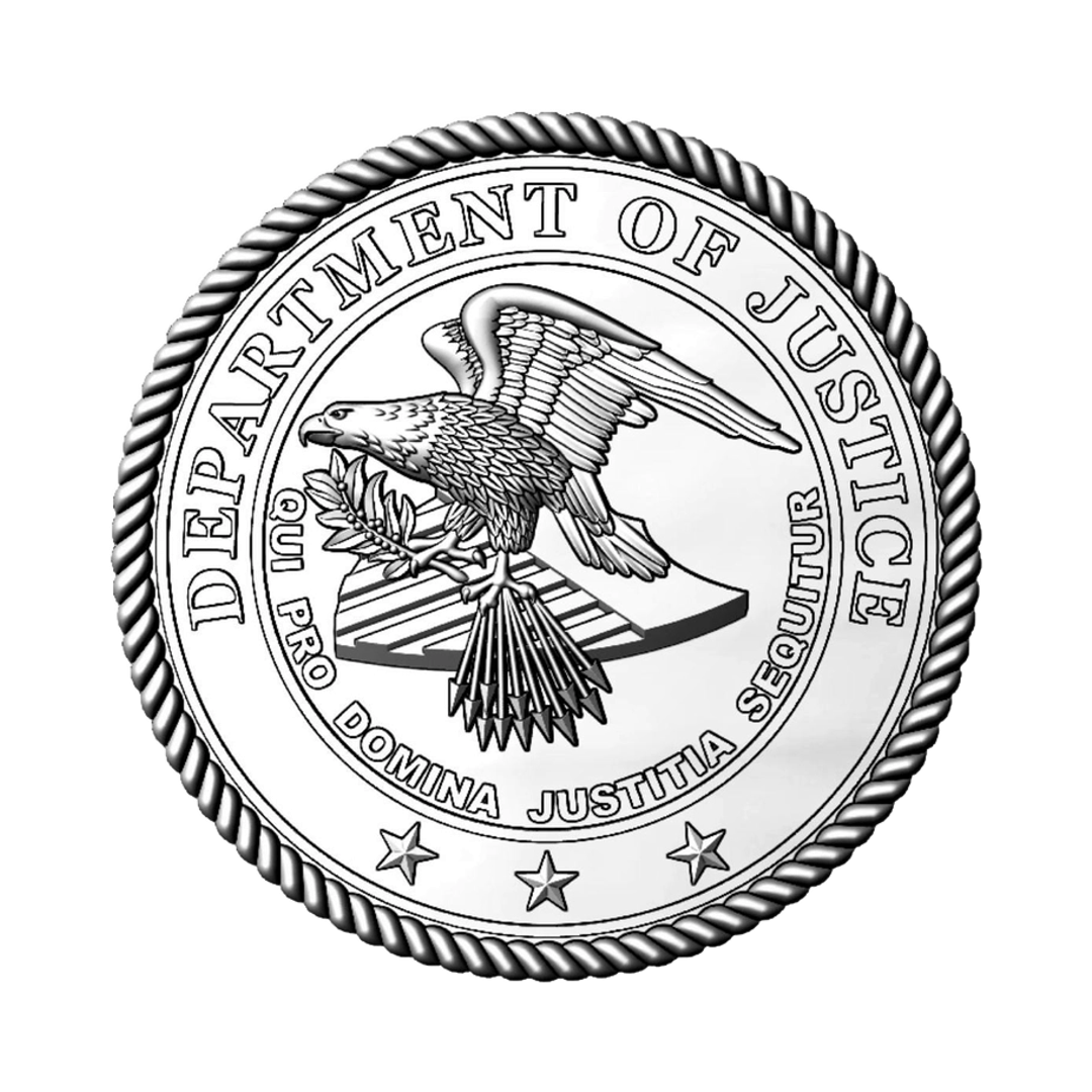 Department of Justice STL file for 3D printing and CNC routing, LightBurn and Vectric ready