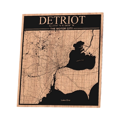 Detroit, Michigan City Map design preview, us states