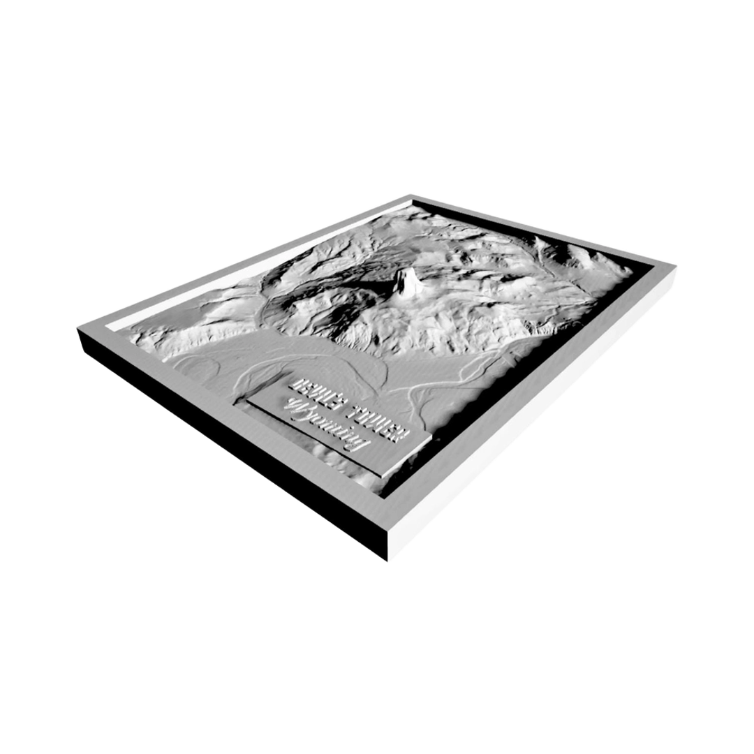 Devil's Tower, Wyoming Terrain Map design preview, us states