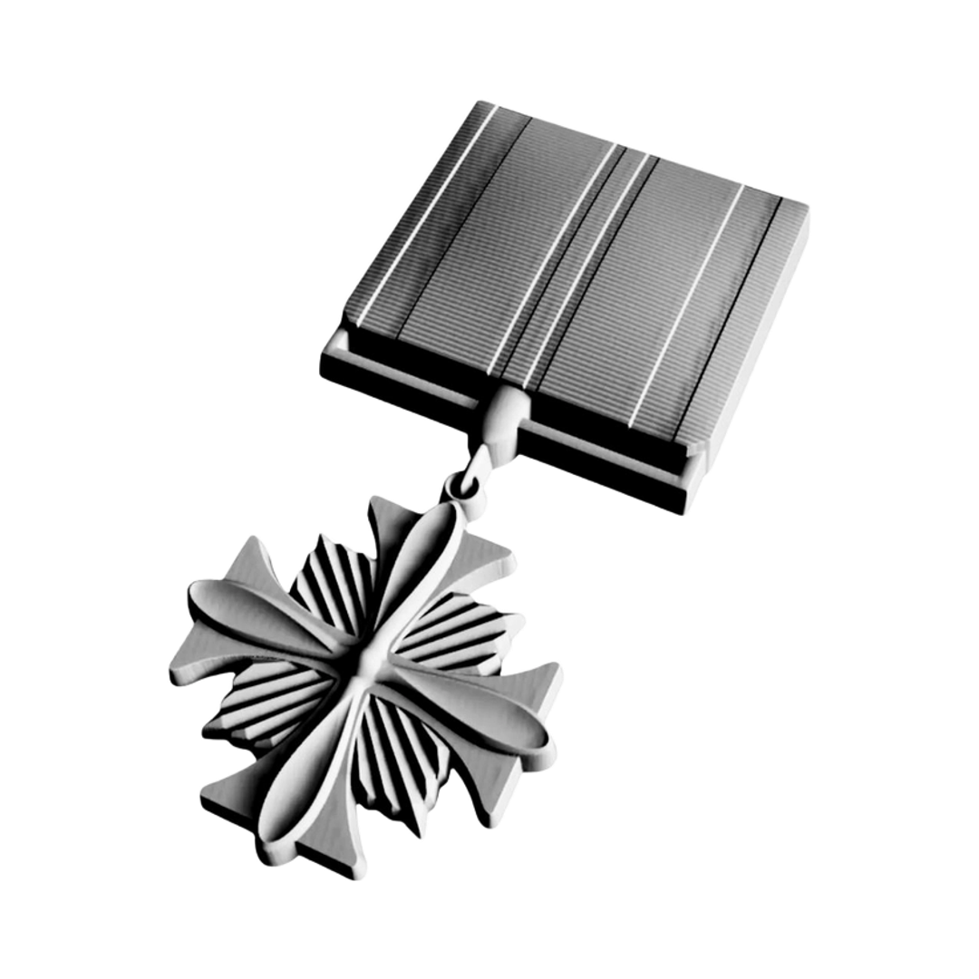 Distiguished Flying Cross detail view, ready for 3D printing and CNC routing