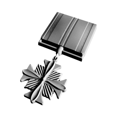 Distiguished Flying Cross detail view, ready for 3D printing and CNC routing