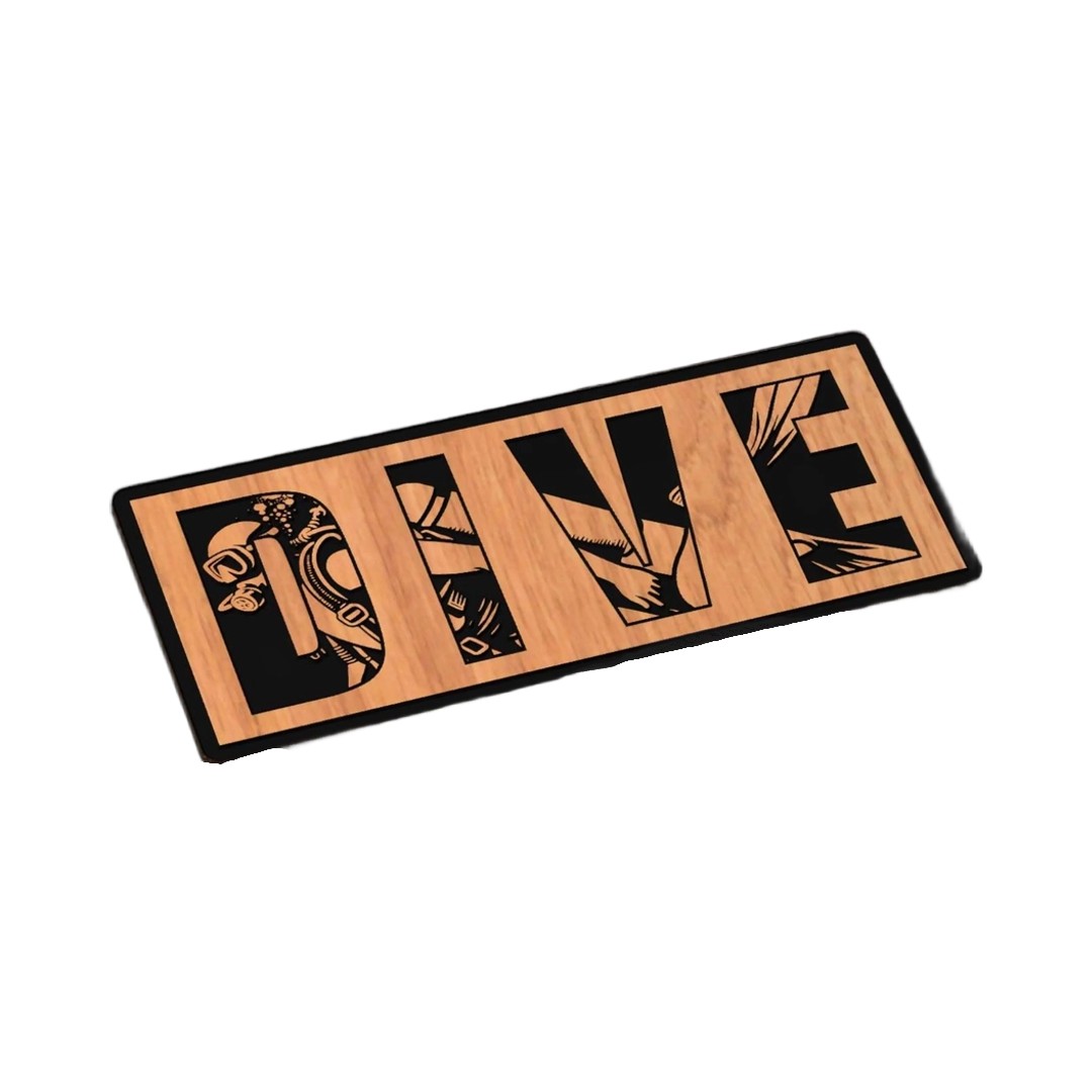 DIVE Decor Sign SVG file for laser cutting and CNC routing, LightBurn and Vectric ready
