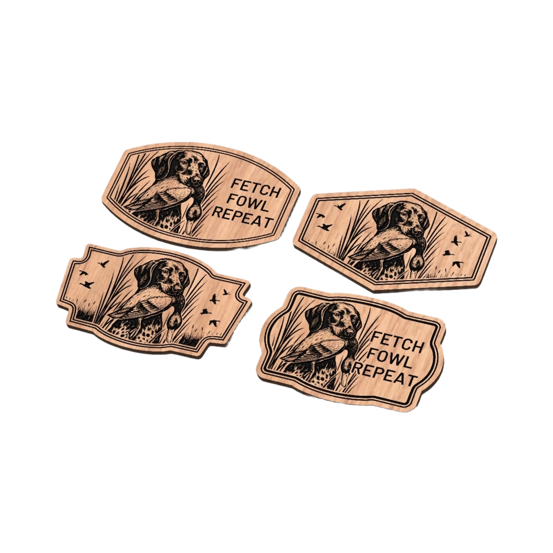 Dog Mallard Hunting Leather Patch design preview, patches, badges & insignia