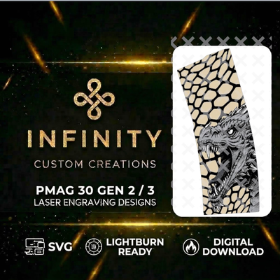 Dragon MAG Fiber Laser Engraving Design SVG file for digital crafting, LightBurn and Vectric ready