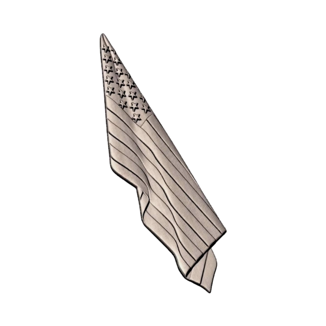 Draped American Flag detail view, ready for 3D printing and CNC routing