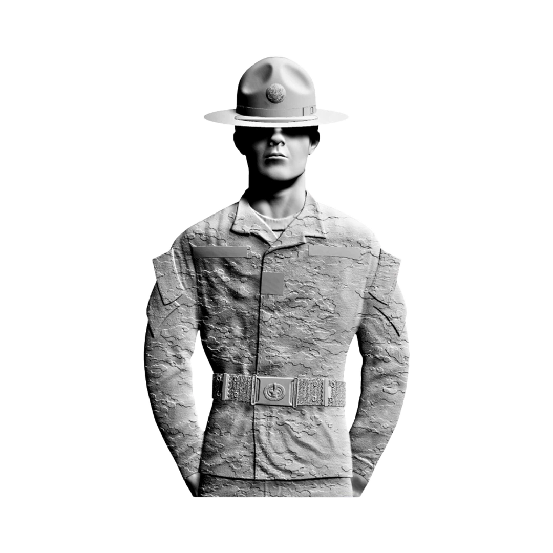 Drill Sergeant STL file for digital crafting, LightBurn and Vectric ready