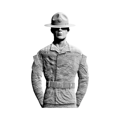 Drill Sergeant STL file for digital crafting, LightBurn and Vectric ready