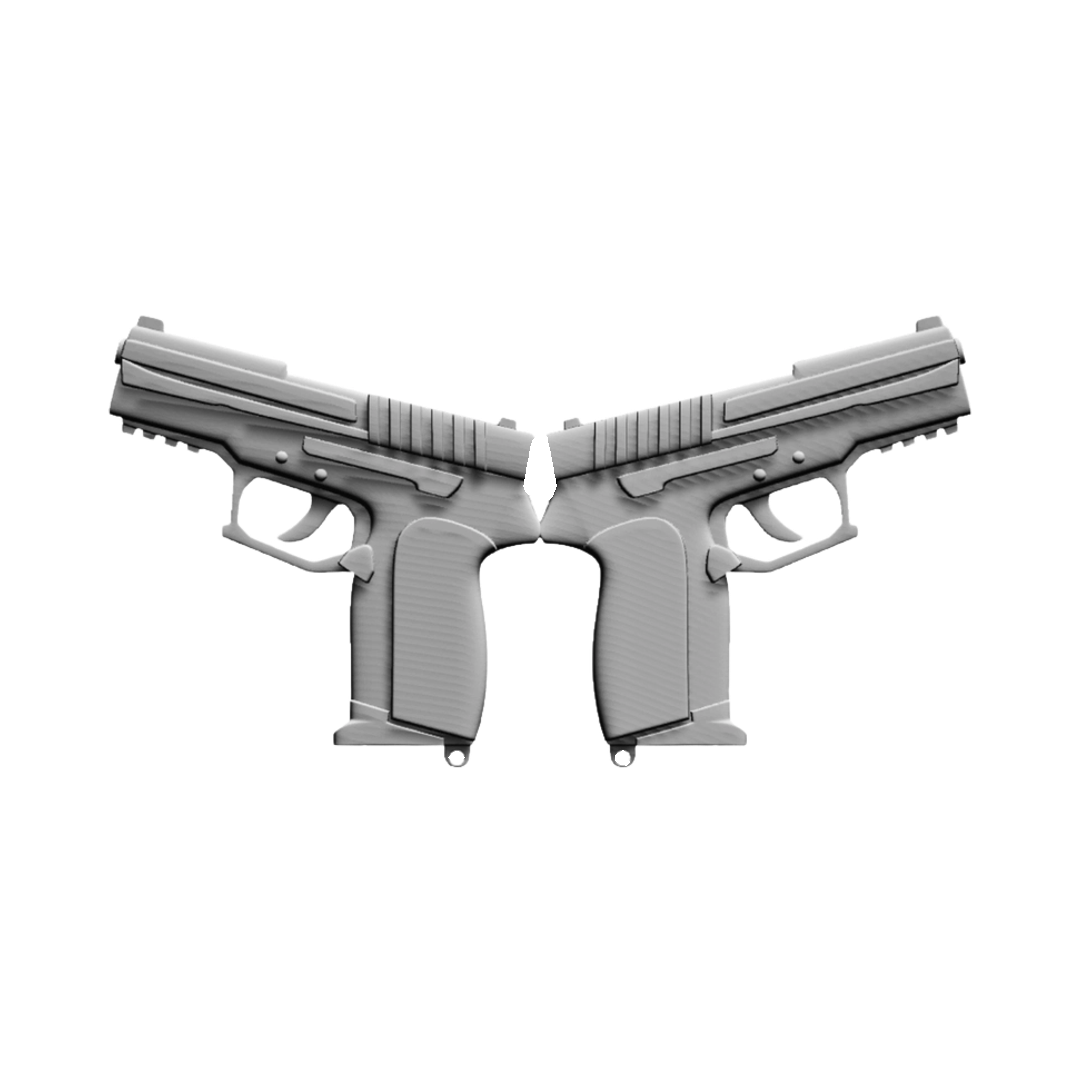 Dual Pistols STL file for digital crafting, LightBurn and Vectric ready