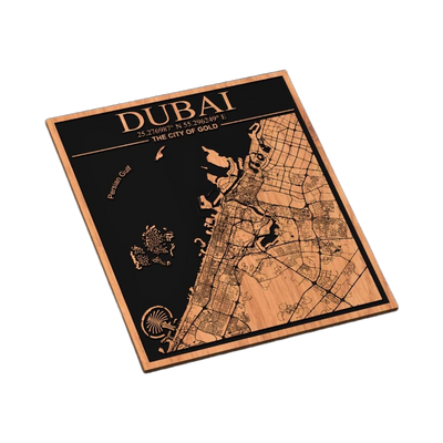 Dubai, UAE City Map SVG file for laser cutting and CNC routing, LightBurn and Vectric ready
