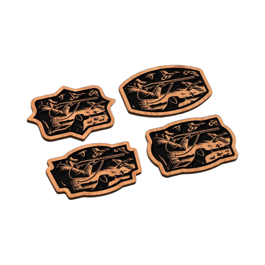 Duck Hunting Leather Patch SVG file for laser cutting and CNC routing, LightBurn and Vectric ready
