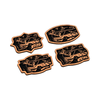 Duck Hunting Leather Patch SVG file for laser cutting and CNC routing, LightBurn and Vectric ready