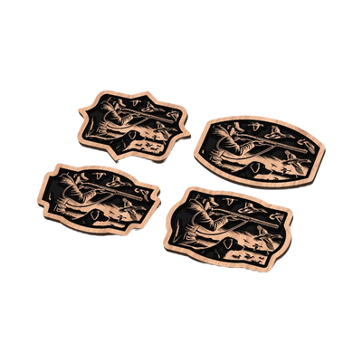 Duck Hunting Leather Patch detail view, ready for laser cutting and CNC routing