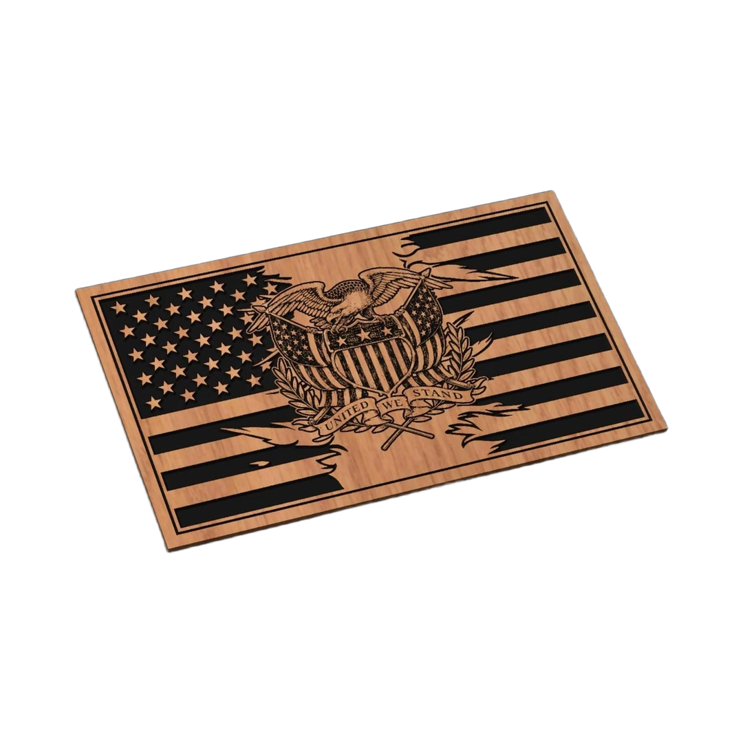 Eagle Crest American Flag SVG file for laser cutting and CNC routing, LightBurn and Vectric ready
