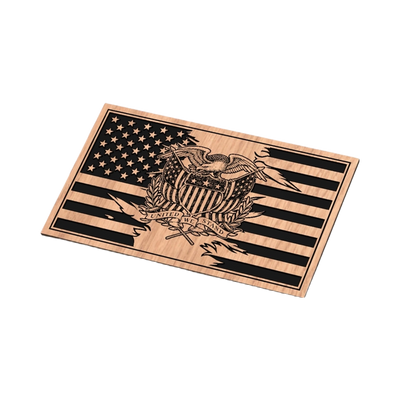 Eagle Crest American Flag detail view, ready for laser cutting and CNC routing