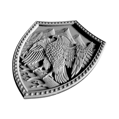 Eagle Shield detail view, ready for 3D printing and CNC routing