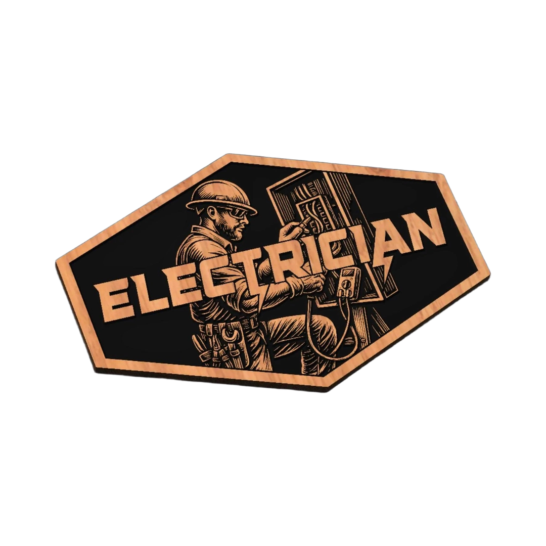 Electrician SVG file for laser cutting and CNC routing, LightBurn and Vectric ready