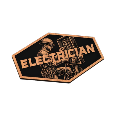 Electrician SVG file for laser cutting and CNC routing, LightBurn and Vectric ready