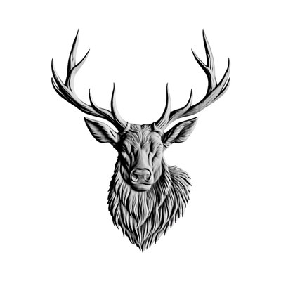 Realisitic Elk STL file for 3D printing and CNC routing, LightBurn and Vectric ready