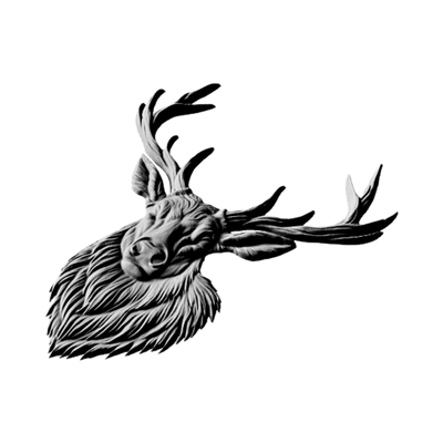 Realisitic Elk detail view, ready for 3D printing and CNC routing