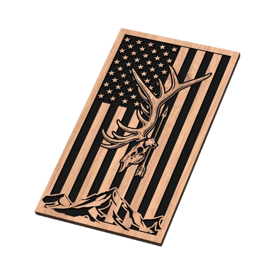 Elk Hunt U.S. Flag design preview, flags