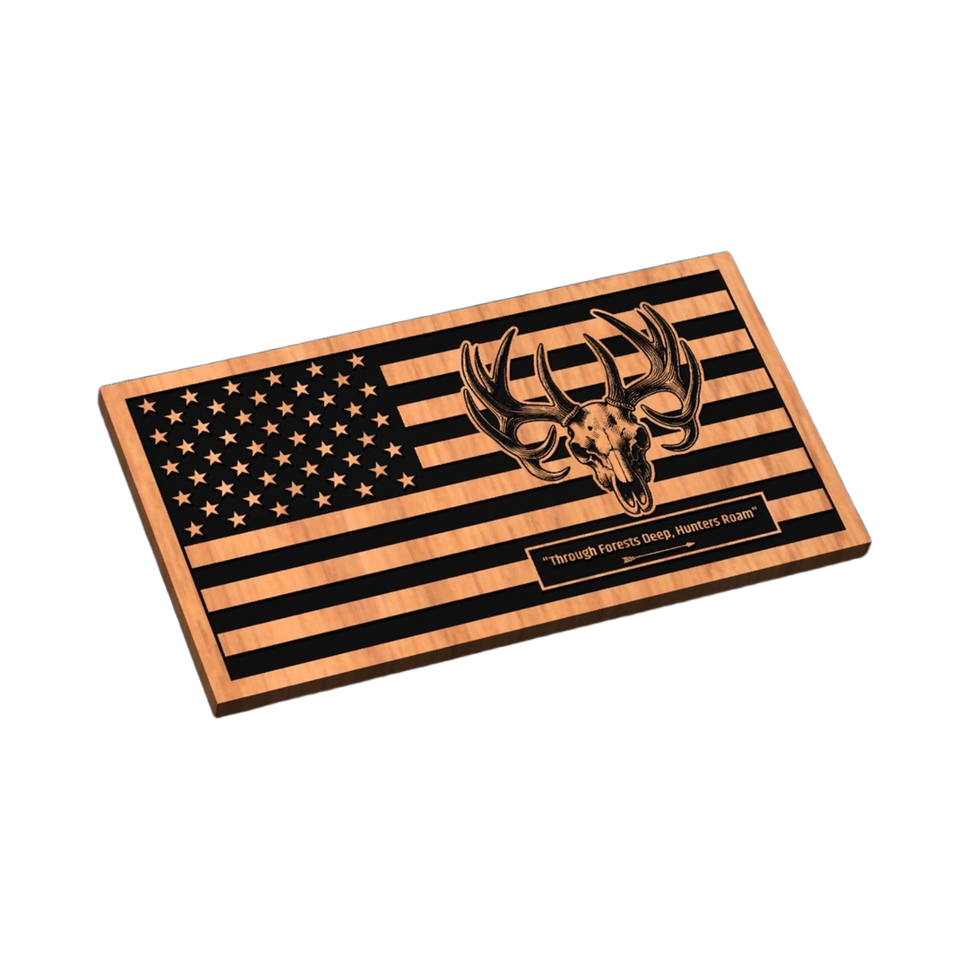 U.S. Elk Hunting Flag SVG file for laser cutting and CNC routing, LightBurn and Vectric ready