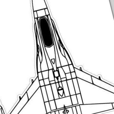F-16 Falcon detail view, ready for laser cutting and CNC routing