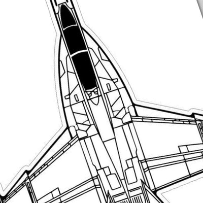 F-18 Hornet detail view, ready for laser cutting and CNC routing