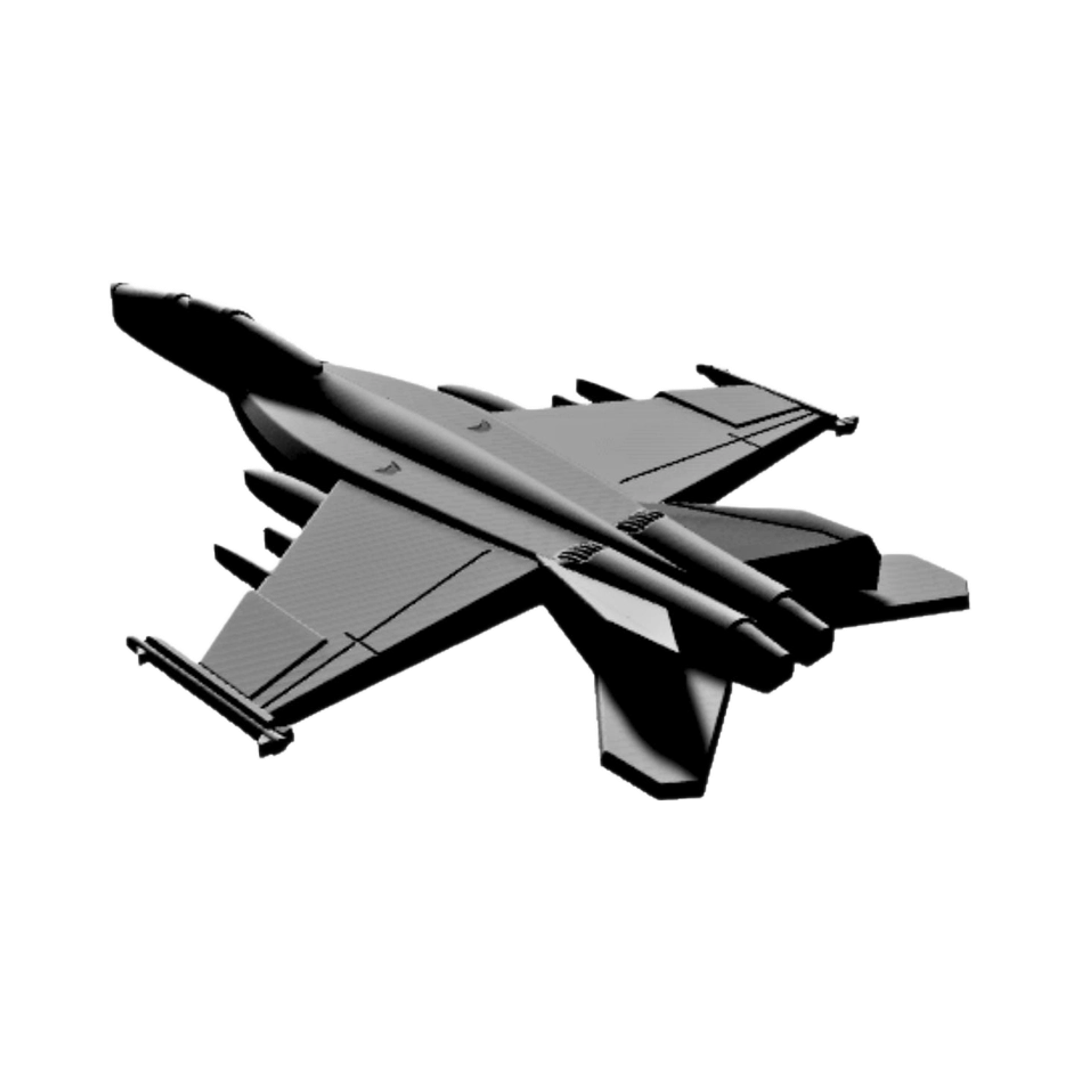 F-18 Super Hornet Aircraft detail view, ready for 3D printing and CNC routing