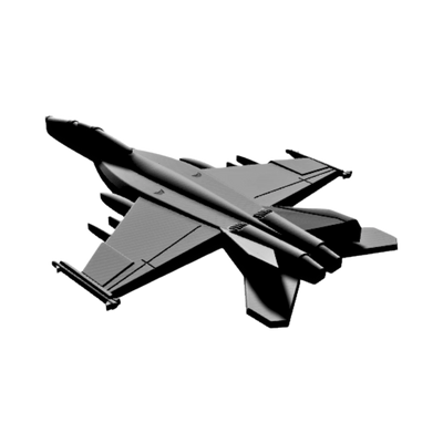 F-18 Super Hornet Aircraft detail view, ready for 3D printing and CNC routing
